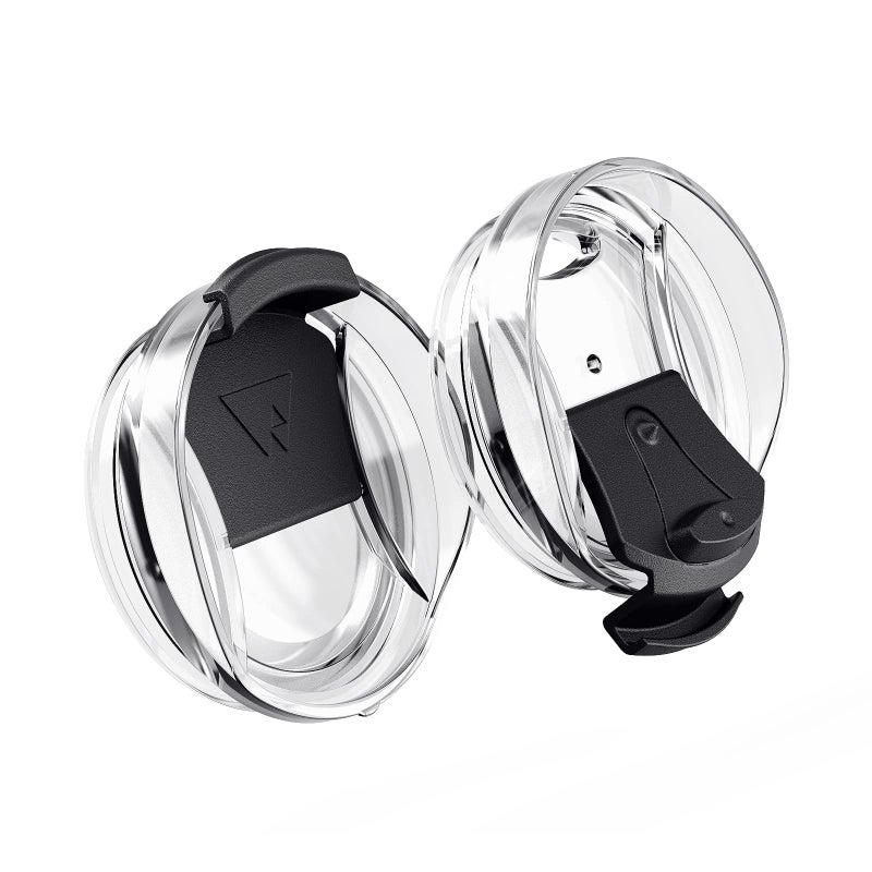 dscvr 2 Pcs Tumbler Replacement Lid Spill Proof, Shatter Resistant, Perfect Fit Lids Compatible with YETI Rambler, Ozark Trails,Fits Inside Diameter of 3.75 inch Tumbler (30 oz., Black) - Image 1